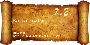 Kalla Eszter névjegykártya